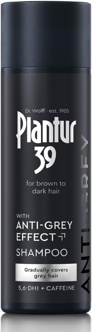 Plantur 39 Anti-Grey Effect 5.6-Dhi & Caffeine Shampoo 200Ml | Gradually Darker And Stronger Hair | Controlled Concealing Of Grey Hairs | Supports Natural Hair Growth