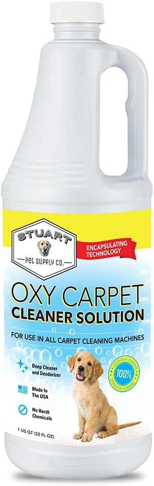 Professional Strength Oxy Carpet Cleaner Solution Deodorizer For use in any Carpet Shampooer Machine for Pet Urine and Stains 32oz
