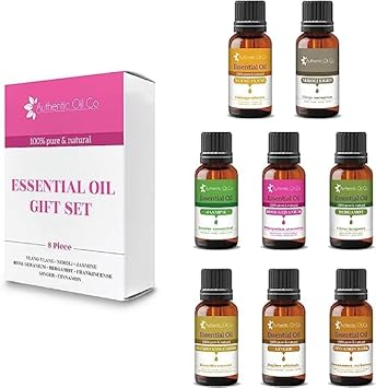 8 Piece 10ml Essential Oil Gift Set 4 Pure and Natural Oils Aromatherapy Diffuser, Cosmetics : Amazon.co.uk: Health & Personal Care