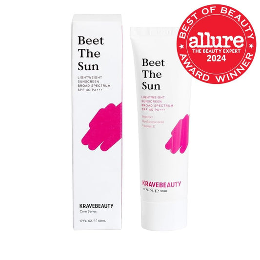 Kravebeauty Beet The Sun Spf 40 Pa+++ Broad Spectrum Sunscreen Duo, Daily Non-Greasy Chemical Spf Duo, No White Cast Or Pilling, For All Skin Types, Vegan & Cruelty Free, 1.7 Fl Oz X2