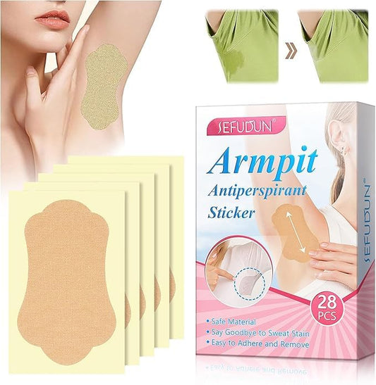 Antibacterial Underarm Sweat Pads - High Sweat Prevention & Deodorizing, Direct Stick for Stain Protection(28pcs)