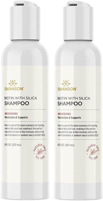 Swanson Biotin Shampoo With Silica 8 Fl Ounce (237 Ml) Liquid (2 Pack)
