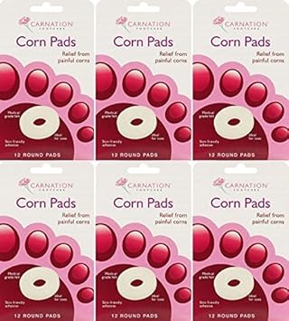 Carnation 12 Round Felt Corn Pads X 6 Packs By Carnation