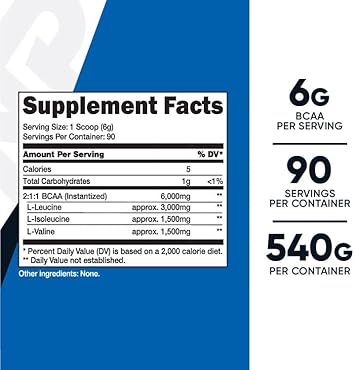 Nutricost Bcaa Powder 2:1:1 (90 Servings, No Flavor Added) - Branched Chain Amino Acids