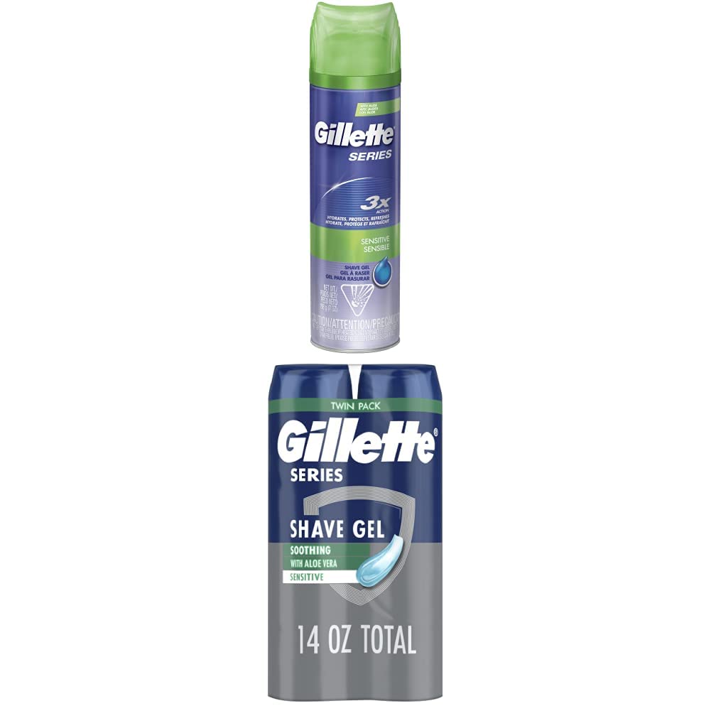 Gillette Series 3X Action Shave Gel, Sensitive, 3 Pack (7 Ounce Each) : Beauty & Personal Care