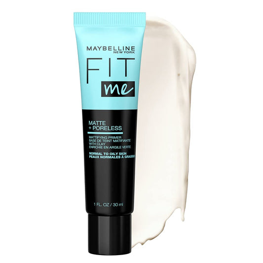 Maybelline Fit Me Matte + Poreless Mattifying Face Primer Makeup With Sunscreen, Broad Spectrum Spf 20, 16Hr Wear, Shine Control, Clear, 1 Count