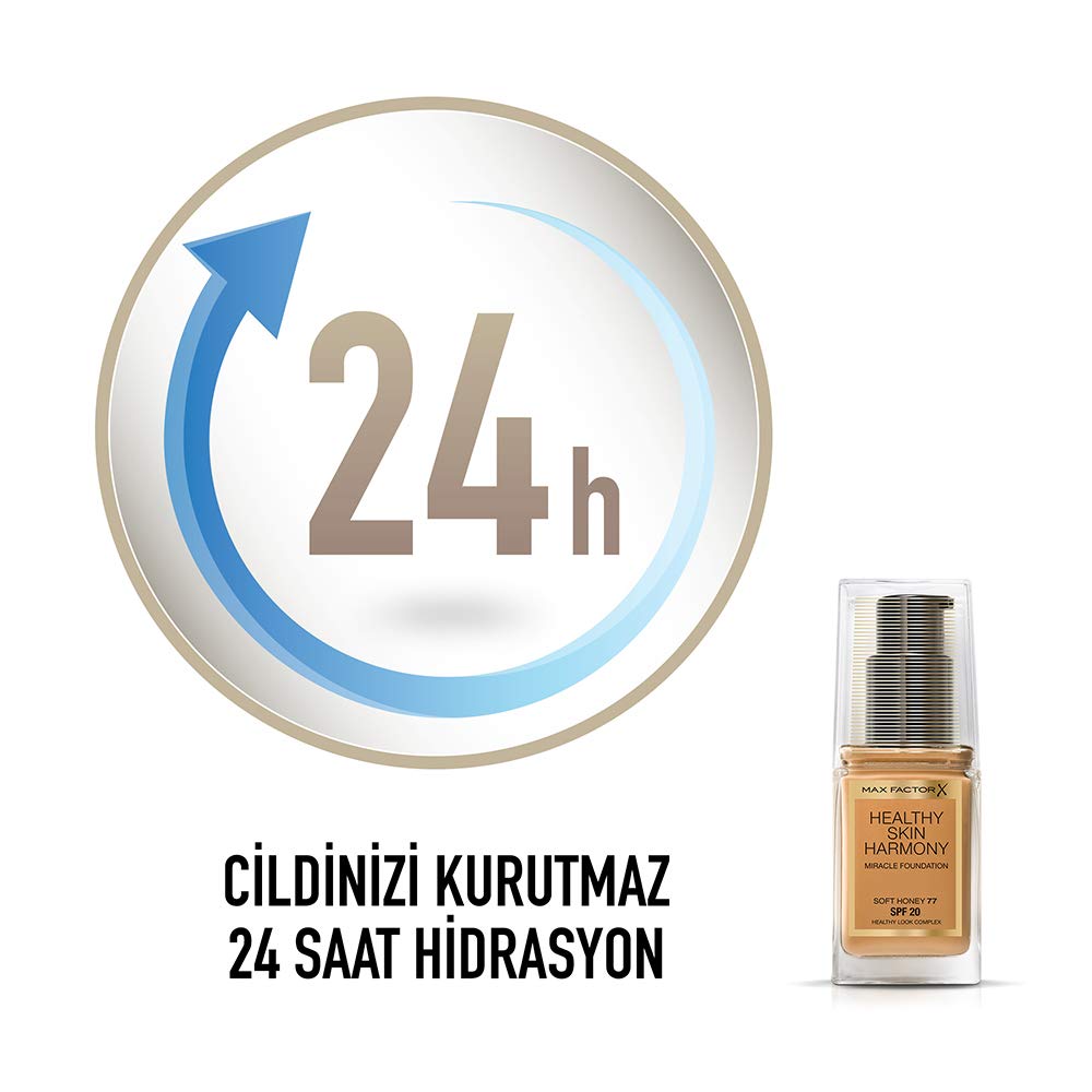 Max Factor Healthy Skin Harmony Miracle Foundation - 77 Soft Honey : Beauty & Personal Care