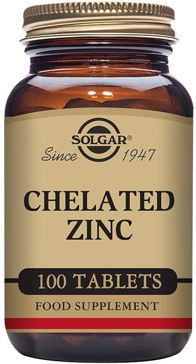 Solgar Chelated Zinc, 100 Tablets - Zinc For Healthy Skin - Supports Cell Growth & Dna Formation - Exerts Antioxidant Activity - Supports A Healthy Immune System - Non Gmo, Gluten Free - 100 Servings