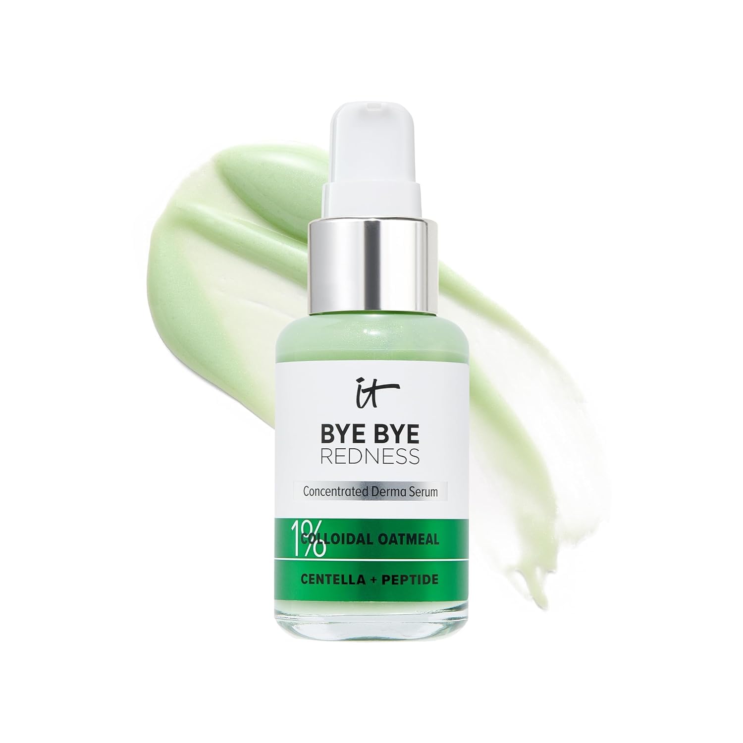 It Cosmetics Bye Bye Redness Serum - Skin-Calming & Hydrating Face Serum - Instantly Neutralizes Facial Redness - 1% Colloidal Oatmeal, Centella, Peptide & Niacinamide – All Skin Types - 1 Fl Oz