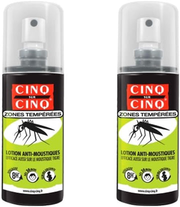 Cinq Sur Cinq Temperate Areas Anti-Mosquitoes Lotion Batch Of 2 X 100Ml