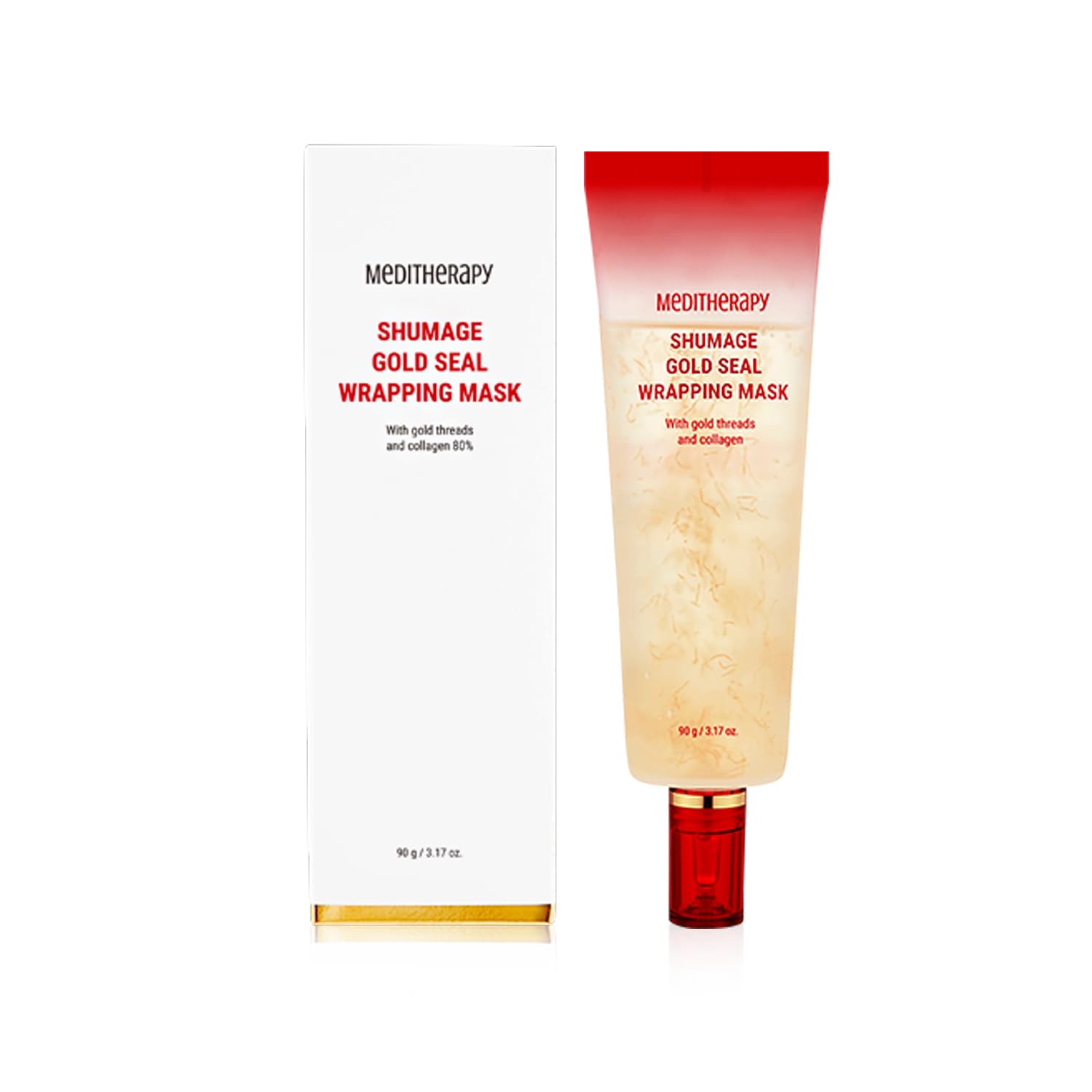 Shumage Gold Seal Wrapping Mask - Collagen Peel Off Face Mask For Glass Skin - Overnight Mask With Gold Threads For Hydrating And Tightening - Long-Lasting Elasticity And Radiant Glow - 3.17 Oz