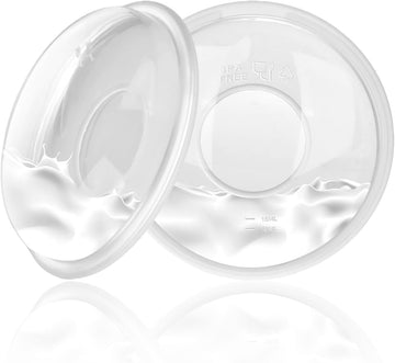 Milk Collector,2 Pack Reusable Breast Shells with Portable Box, Silicone Pad Milk Catcher for Sore Nipples During Milking or Breastfeeding, Collect Breastmilk Leaks for Nursing Moms (White)