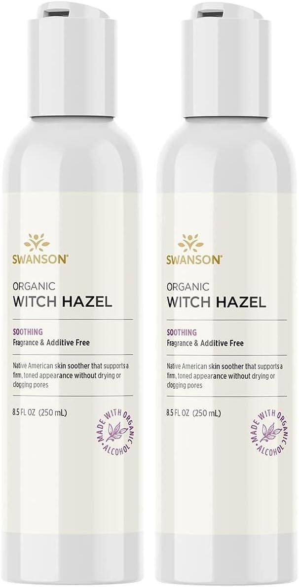 Swanson Natural Organic Witch Hazel Facial Toner 8.5 Fl Ounce (250 Ml) Liquid (2 Pack)