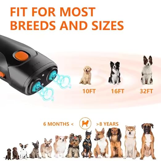 Rechargeable Dog Bark Control Device – Safe & Effective for Indoor/Outdoor Training, 50FT Range, Non-Harmful Sound & Vibration