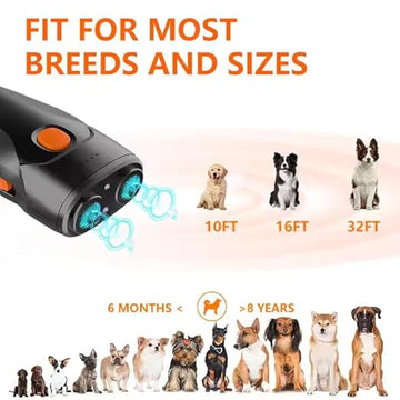 Rechargeable Dog Bark Control Device – Safe & Effective for Indoor/Outdoor Training, 50FT Range, Non-Harmful Sound & Vibration