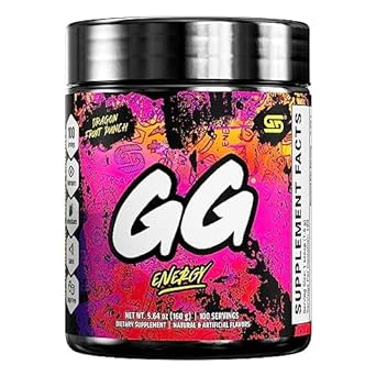 Gamer Supps, Gg Energy Dragonfruit Punch (100 Servings) - Keto Friendly Gaming Energy And Nootropic Blend, Sugar Free + Organic Caffeine + Vitamins + Immune Support, Powder Energy Drink