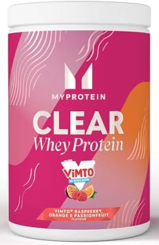 Myprotein Clear Whey Isolate Protein Powder - Raspberry, Orange and Passionfruit - 500g - 20 Servings - Cool and Refreshing Whey Protein Shake Alternative - 20g Protein and 4g BCAA per Serving : Amazon.co.uk: Health & Personal Care