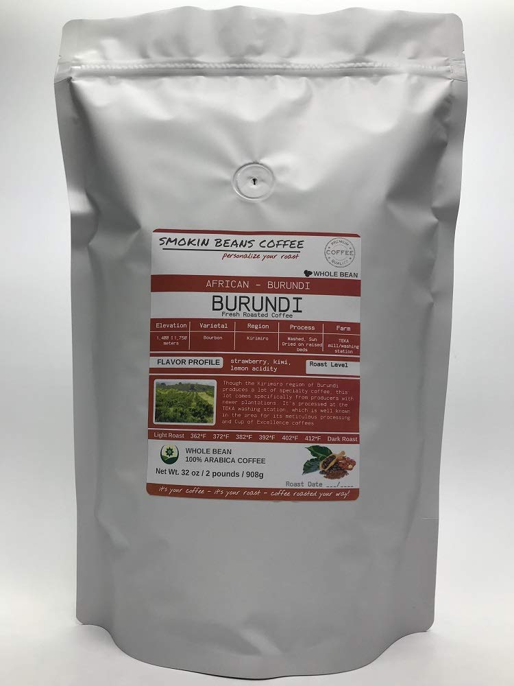 Burundi (Fresh Roasted Coffee) Arabica grown in northern Africa roasted-to-order daily medium roast whole bean we can grind or provide lighter or darker roast upon request message at checkout