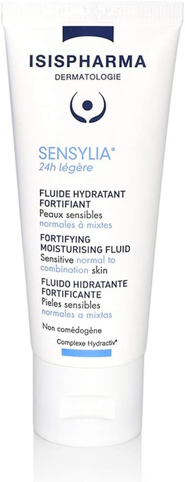 Isispharma Sensylia Moisturizing Cream 40 Ml - Face Cream For Normal To Sensitive Skin - Nourishing Fluid And Mattifying Texture - Family Size Face Moisturizer - Glass Skin Effect - Made In France