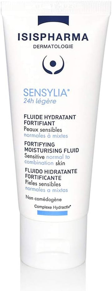 Isispharma Sensylia Moisturizing Cream 40 Ml - Face Cream For Normal To Sensitive Skin - Nourishing Fluid And Mattifying Texture - Family Size Face Moisturizer - Glass Skin Effect - Made In France