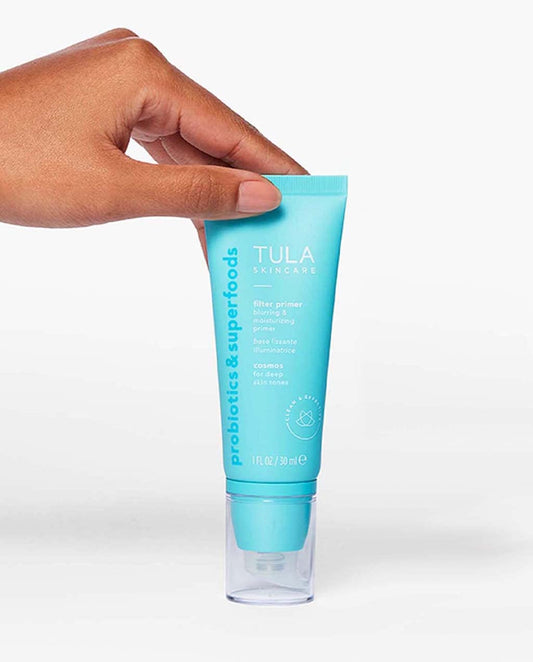 Tula Skin Care Face Filter Blurring And Moisturizing Primer - Cosmos, Evens The Appearance Of Skin Tone & Redness, Hydrates & Improves Makeup Wear, 1Fl Oz