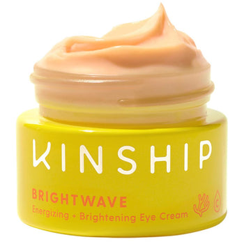 Kinship Brightwave Vitamin C Energizing + Brightening Eye Cream | Reduce Dark Circles & Puffiness | Diminishes Fine Lines & Under Eye Bags | Hydrating w/Antioxidants | Fragrance Free (0.5 Oz)