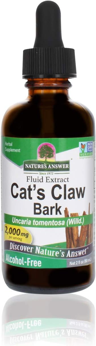 Nature'S Answer Cat'S Claw Inner Bark 2000 Mg 2 Extract | Supports Joint & Muscle Function | Gluten-Free, Alcohol-Free, Vegan, Kosher Certified & No Preservatives | Single Count