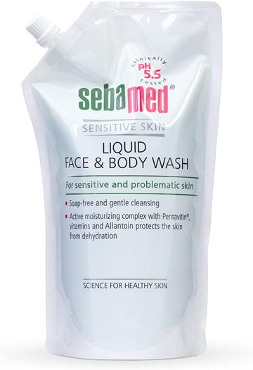Sebamed Liquid Face & Body Wash | 1L Refill Pack | Soap Free Gentle Cleansing | Sensitive & Problematic Skin