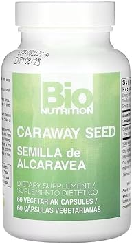 Bio Nutrition Caraway Seed 60 Vegetarian Capsules 1000 Mg | General Digestive Supplement |