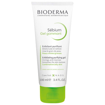 Bioderma - Sébium - Exfoliating Facial Gel - Skin Purifying and Pore Refining - Face Cleanser for Combination to Oily Skin, 3.33 Fl Oz (Pack of 1)