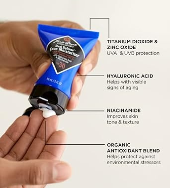 Jack Black Dual Defense™ Face Moisturizer- 100% Mineral Sunscreen Broad-Spectrum SPF 30 : Beauty & Personal Care