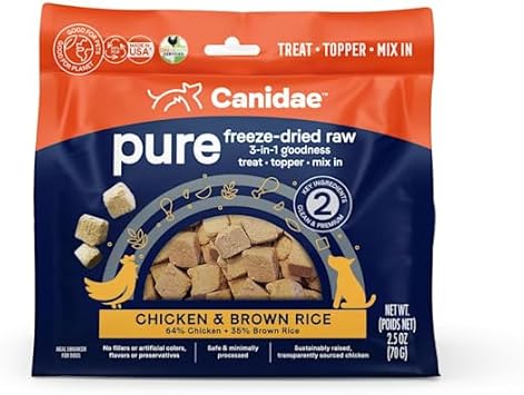 Canidae Pure 3-In-1 Goodness Premium Freeze-Dried Raw Dog Food With Chicken & Brown Rice, 2.5 Oz