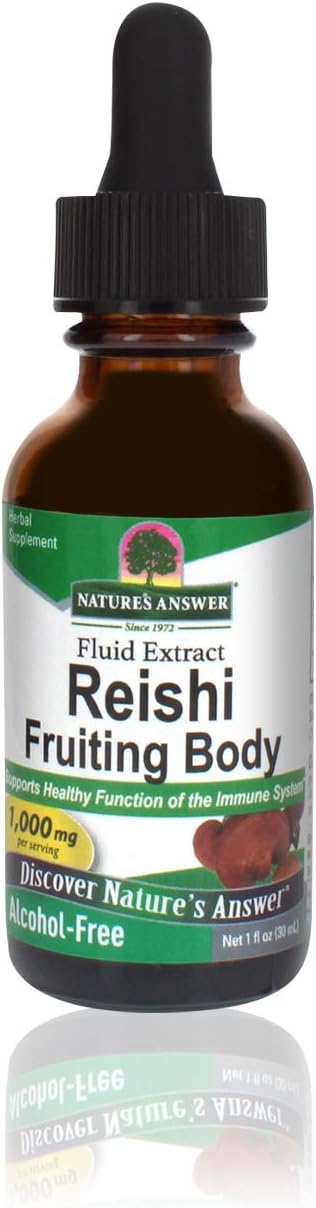 Nature'S Answer Alcohol-Free Reishi Extract Fruiting Body, 1-Fluid Ounce Liquid Extract Immune System Builder