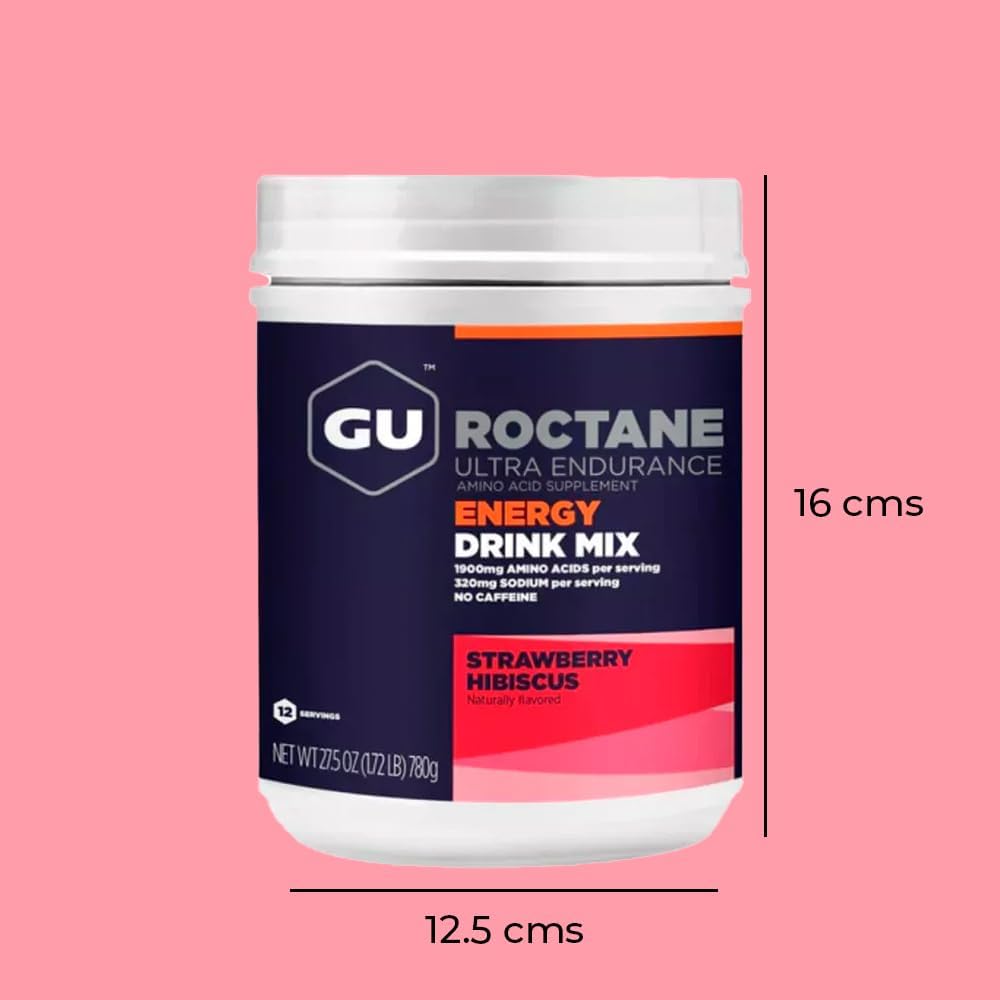 Gu Energy Roctane Ultra Endurance Energy Drink Mix, Strawberry Hibiscu