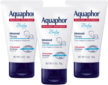 Aquaphor Baby Healing Ointment, Advanced Therapy For Chapped Cheeks And Diaper Rash, 3 Ounce (Pack Of 3)