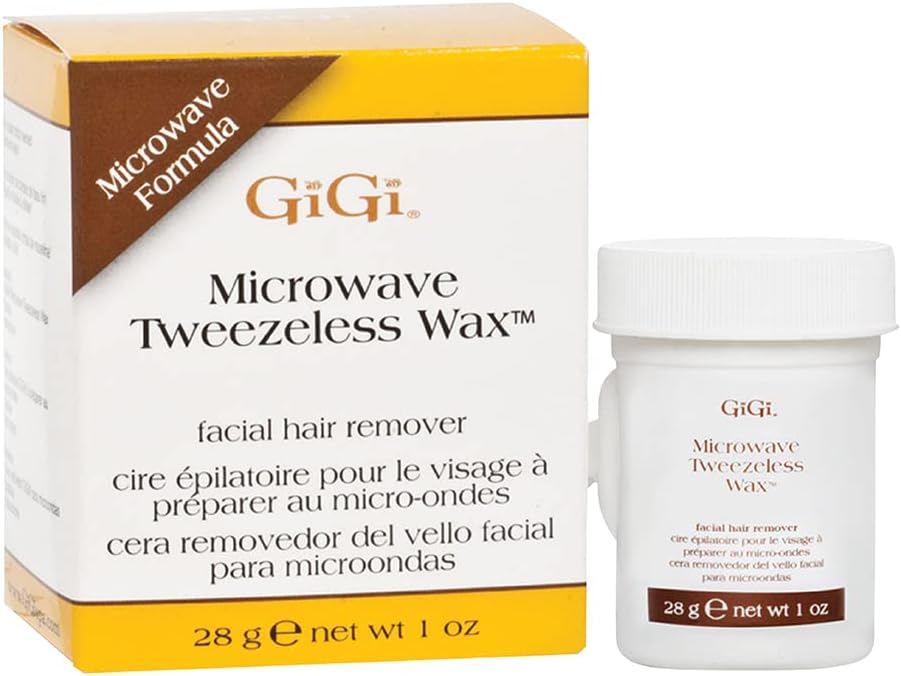 GiGi Microwave Tweezeless Wax - Non-Strip Facial Hair Remover, 1 oz