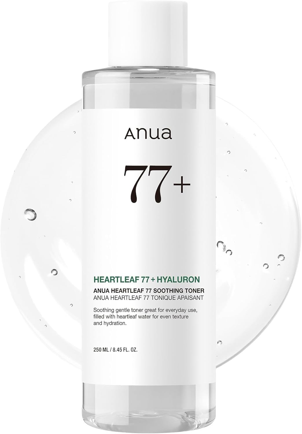 Anua Heartleaf 77 Soothing Toner, Moisturizing & Calming Facial Toner For Glass Skin, Panthenol, Hyaluronic Acid, Hydration For Sensitive Skin, Vegan, Korean Skin Care, 250Ml/8.45 Fl.Oz