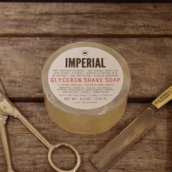 Imperial Barber Glycerin Soap Puck For Shave & Face Use, 6.2 Oz