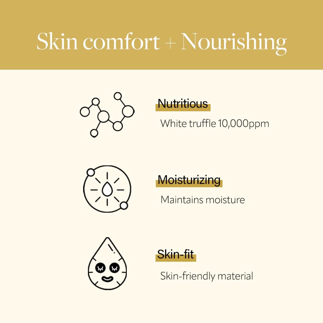 d’Alba Italian White Truffle Nourishing Mask, Vegan Skincare, Nourishing Sheet Mask for Dry and Tired Skin, Deep Hydration Mask, Korean Skin Care : Beauty & Personal Care