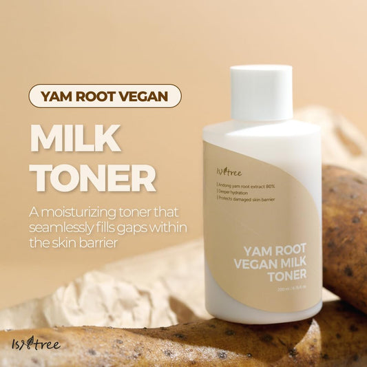 Isntree Yam Root Vegan Milk Face Toner 200Ml, 6.76 Fl.Oz | Deep Moisture With Plant-Based Milk Complex | Gentle Hydration For Dry & Sensitive Skin | Vegan Korean Skincare