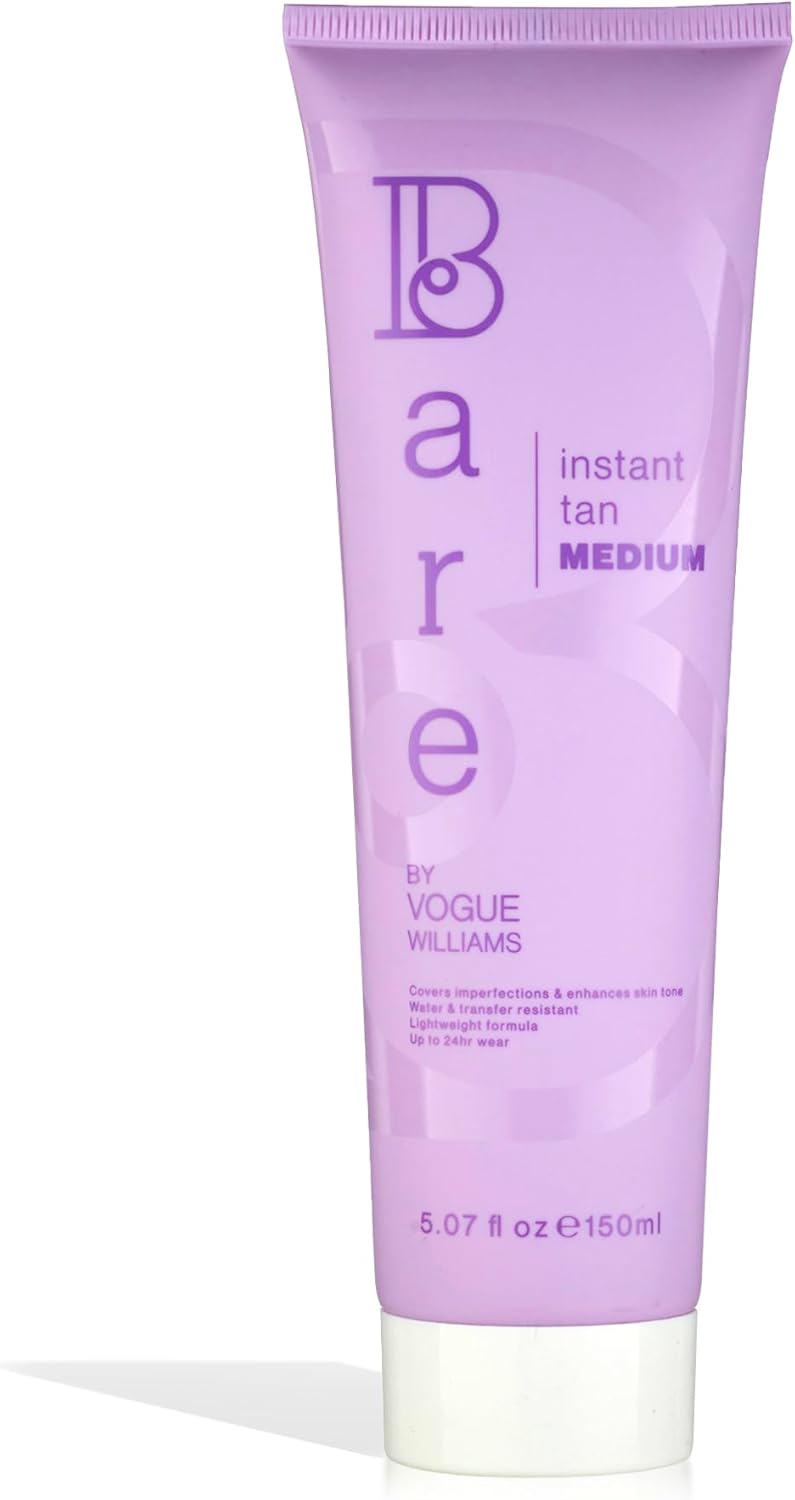 Bare By Vogue Instant Tan - Medium 150Ml, Wash-Off Formula For Streak-Free, Natural-Looking Glow - Infused With Super Peptides For Plump, Smooth & Firm Skin