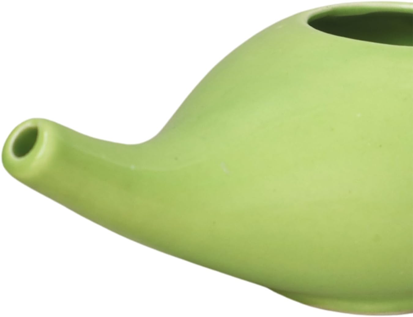 Ceramic Neti Pot 250 Ml Capacity (Green) With 5 Sachets Neti Salt, A Natural Remedy For Sinus Pressure Relief