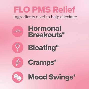 O Positiv Flo Pms Gummies For Women, 30 Servings (Pack Of 1) - Proactive Pms Relief - Targets Hormonal Breakouts, Bloating, Cramps, & Mood Swings With Chasteberry, Vitamin B6, & Lemon Balm