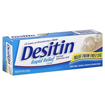 DESITIN Rapid Relief Zinc Oxide Diaper Rash Cream 4 oz ( Pack of 9) : Baby