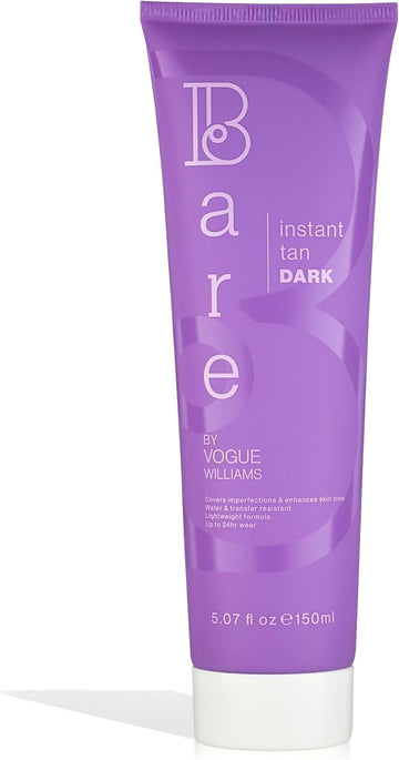 Bare By Vogue Instant Tan - Dark 150Ml, Wash-Off Formula For Streak-Free, Natural-Looking Glow - Infused With Super Peptides For Plump, Smooth & Firm Skin