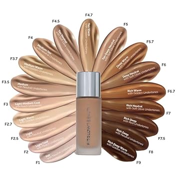 Fitglow Beauty Foundation+ | Vegan Skin-Treating Foundation With Peptides & Plant Collagen | Buildable Medium-Full Coverage, Natural Finish | Hydrating, Anti-Aging, Pore-Friendly | F4.5-30Ml