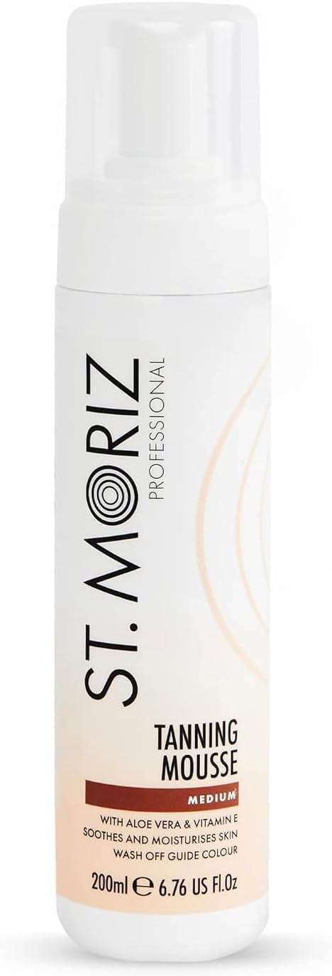 St Moriz Professional Instant Tanning Mousse In Medium | Fast Drying Vegan Fake Tan | With Aloe Vera & Vitamin E | For Streak Free Medium Golden Glow | Dermatologically Tested & Cruelty Free | 200Ml