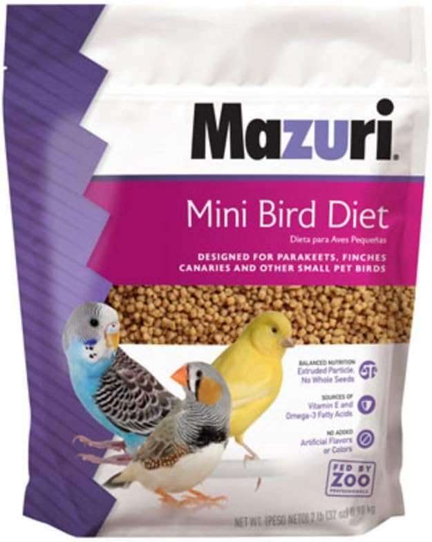 Mazuri | Nutritionally Complete Food For Mini Birds | 2 Pound (2 Lb.) Bag