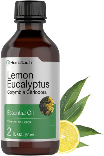 Horbäach Lemon Eucalyptus Essential Oil | 2 Oz | For Massage, Bath, Diffuser, Diy Projects & More | From Lemon Eucalyptus Plant