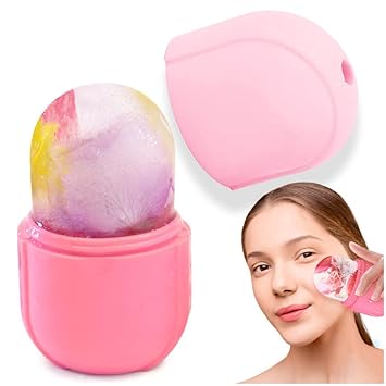 Kalevel Skin Care Ice Cube Holder Ice Facial Roller Mold Silicone Ice Stick Tray Reusable For Face Beauty Tightening Lifting Swelling Blue